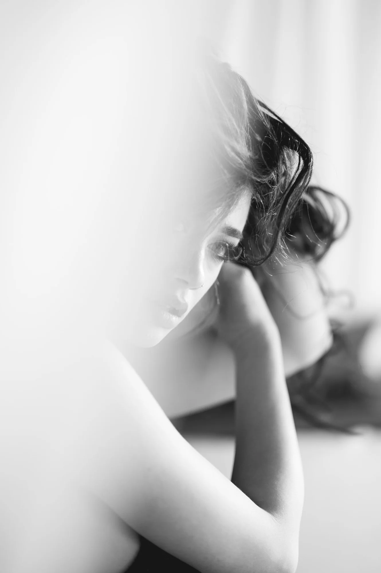 Ritratto in bianco e nero con luce diffusa